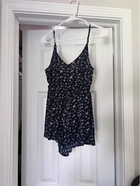 Brave Soul London Women's Black Floral Print Romper with Adjustable Straps